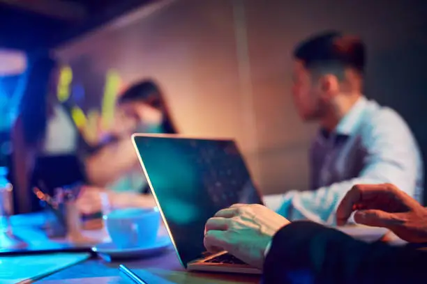 Man working on laptop